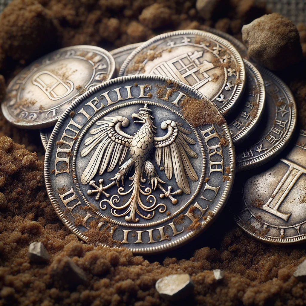Münzenfund beim Brunnenbau bei Emil Höhne